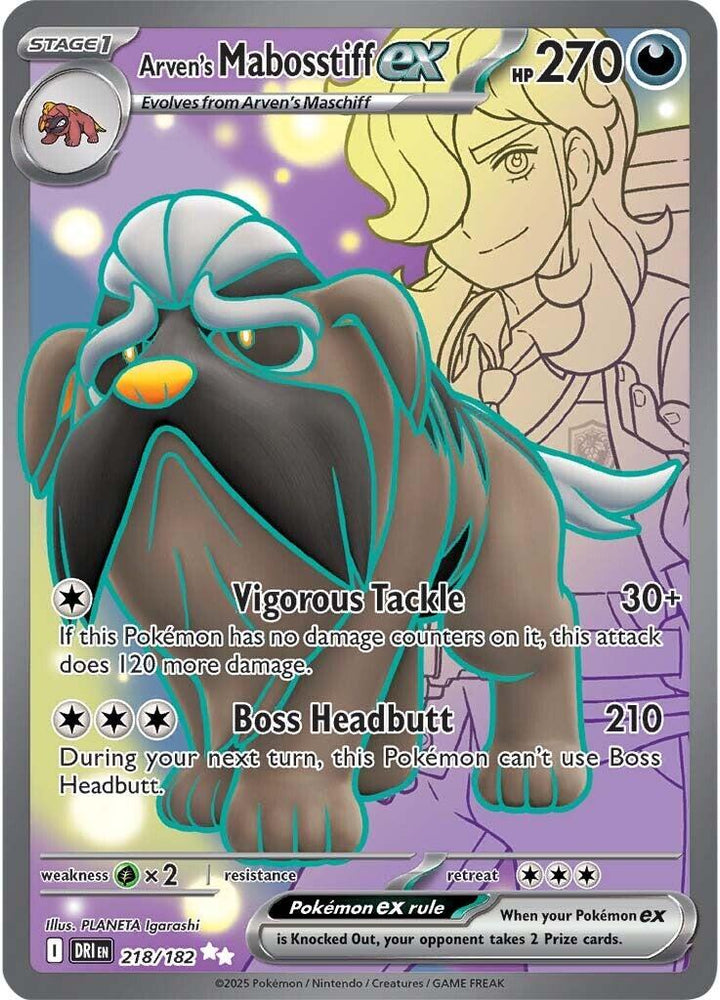 Arven's Mabosstiff ex (218/182) [Scarlet & Violet: Destined Rivals] Pokémon