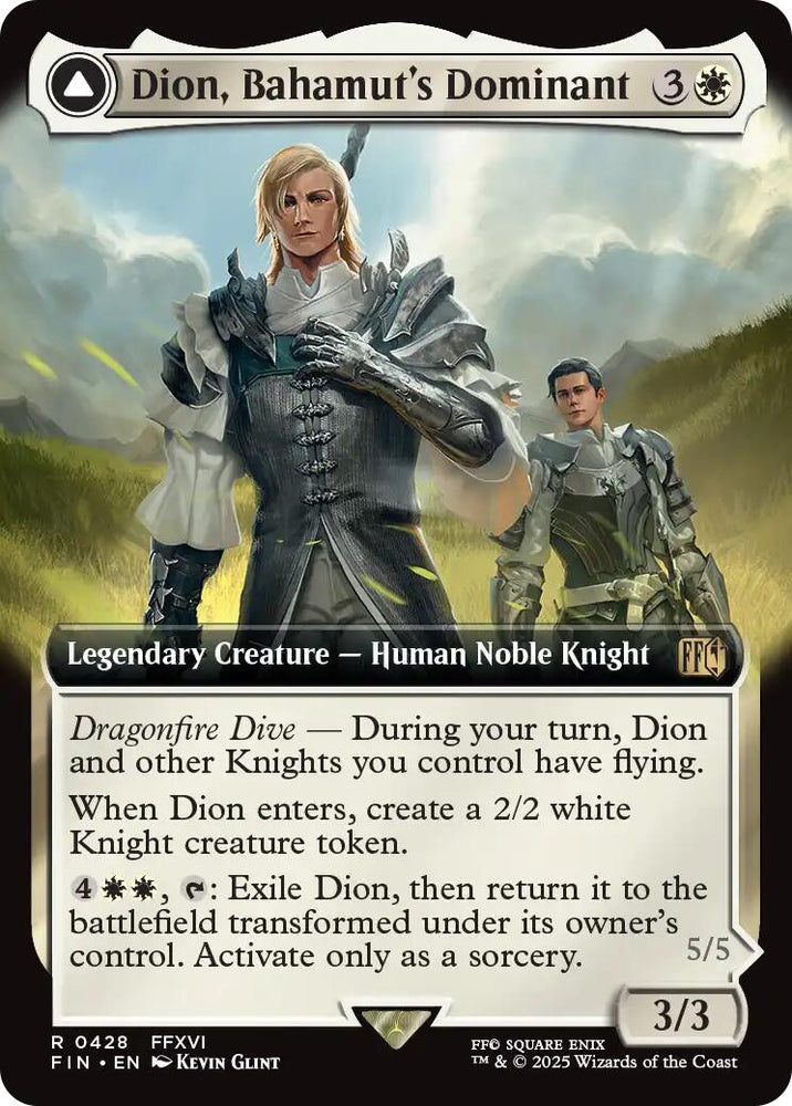 Dion, Bahamut's Dominant // Bahamut, Warden of Light (Extended Art) [FINAL FANTASY] Magic: The Gathering