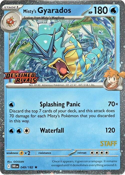 Misty's Gyarados (049/182) (Prerelease Staff) [Scarlet & Violet: Destined Rivals] Pokémon