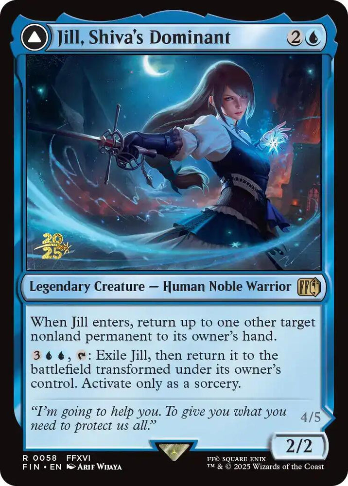 Jill, Shiva's Dominant // Shiva, Warden of Ice [FINAL FANTASY Prerelease Promo] Magic: The Gathering