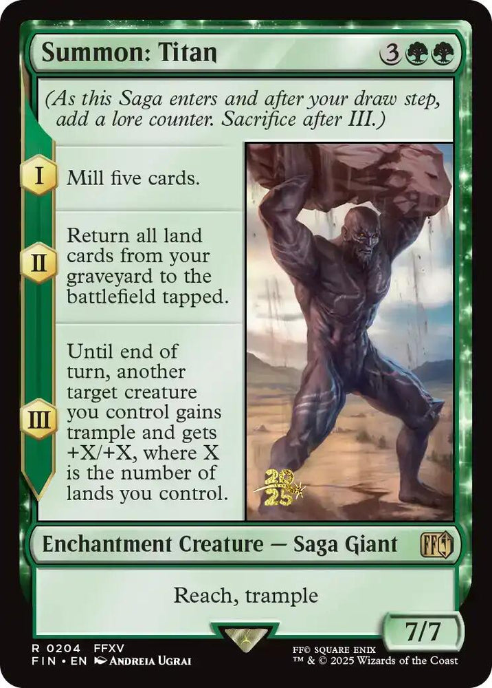 Summon: Titan [FINAL FANTASY Prerelease Promo] Magic: The Gathering