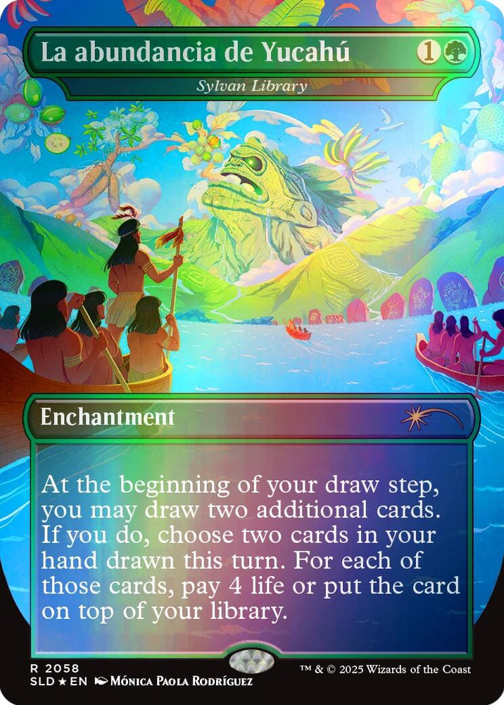 La abundancia de Yucahu - Sylvan Library (Rainbow Foil) [Secret Lair Drop Series] Magic: The Gathering