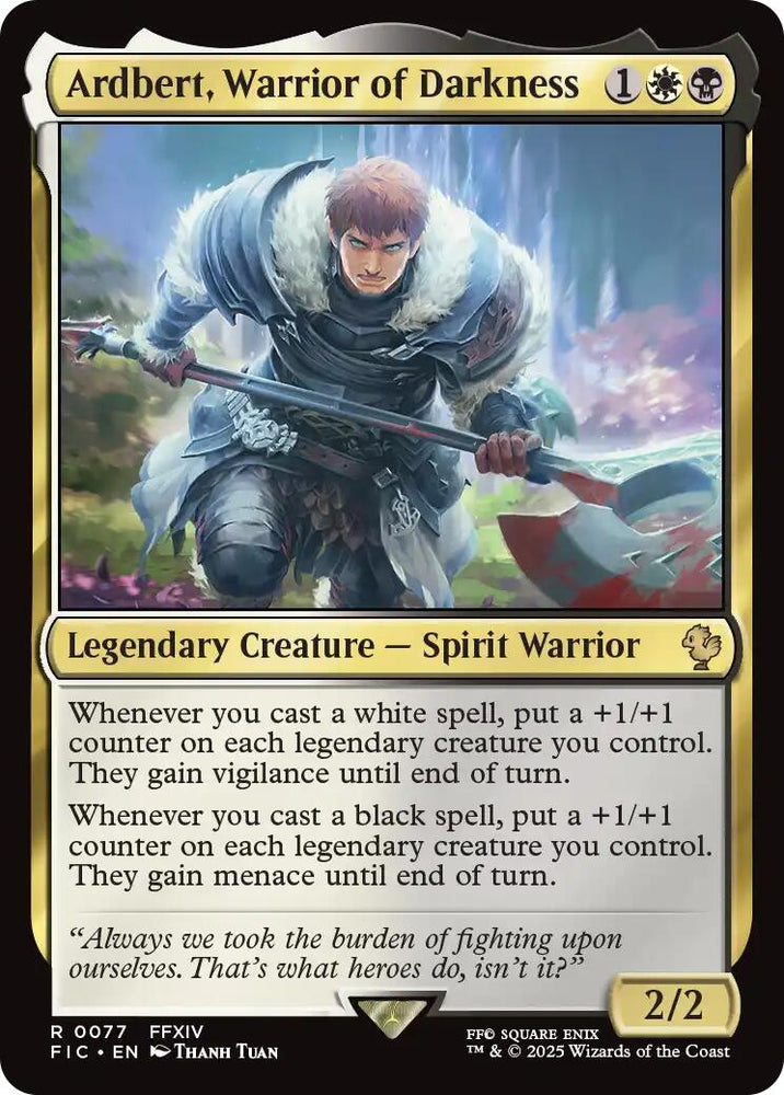 Ardbert, Warrior of Darkness (Surge Foil) [FINAL FANTASY Commander] Magic: The Gathering