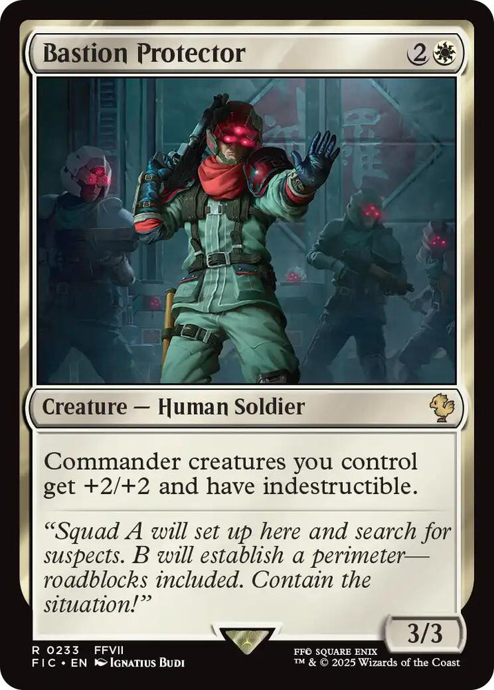 Bastion Protector (Surge Foil) [FINAL FANTASY Commander] Magic: The Gathering