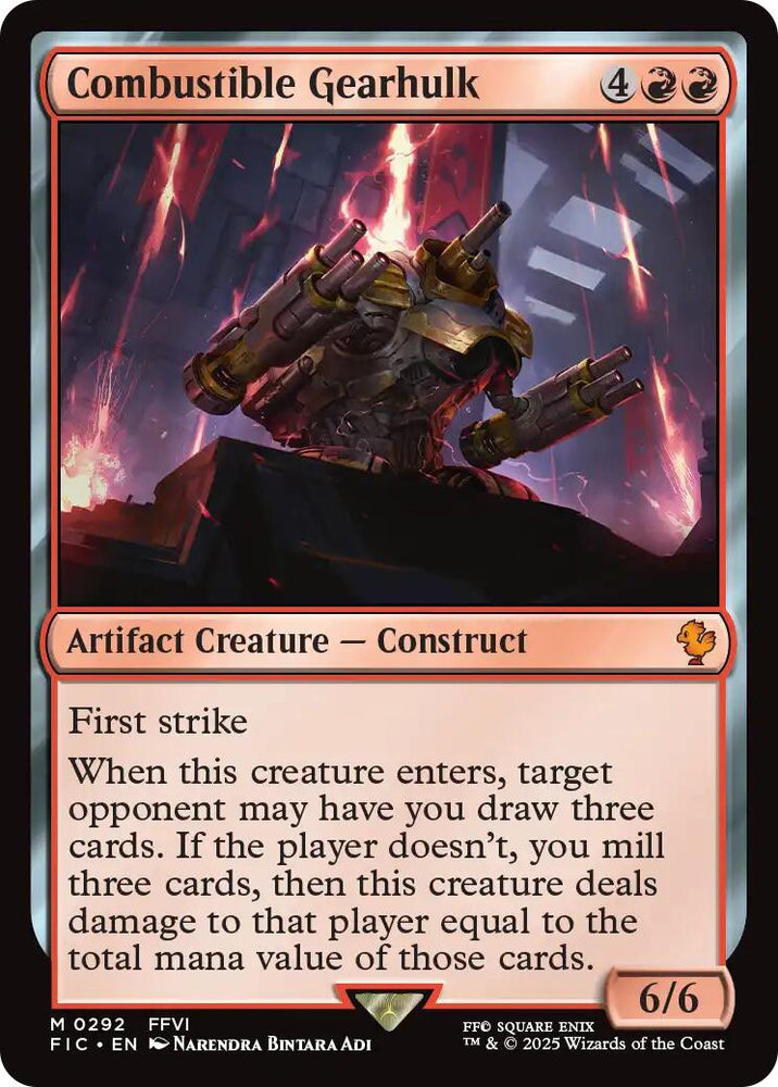 Combustible Gearhulk (Surge Foil) [FINAL FANTASY Commander] Magic: The Gathering