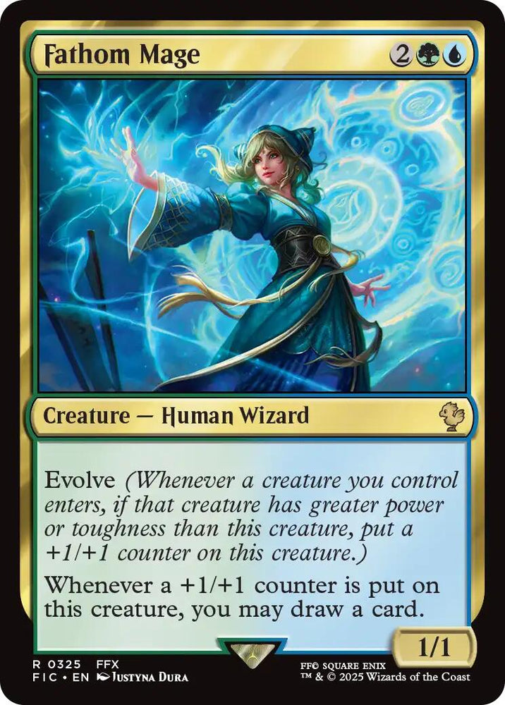Fathom Mage (Surge Foil) [FINAL FANTASY Commander] Magic: The Gathering