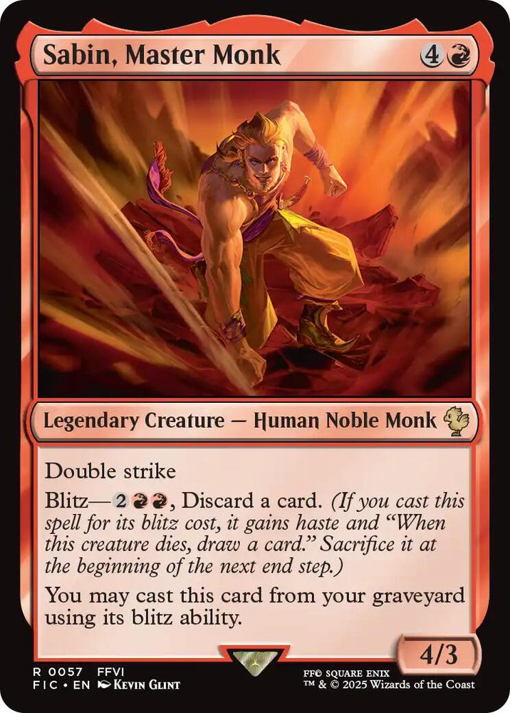 Sabin, Master Monk (Surge Foil) [FINAL FANTASY Commander] Magic: The Gathering
