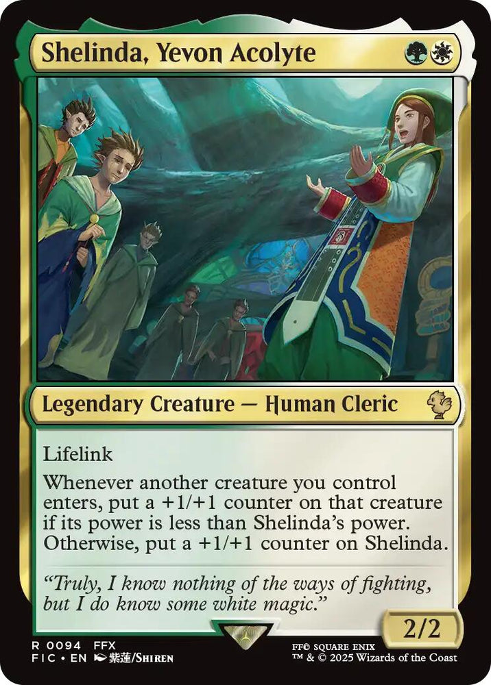 Shelinda, Yevon Acolyte (Surge Foil) [FINAL FANTASY Commander] Magic: The Gathering