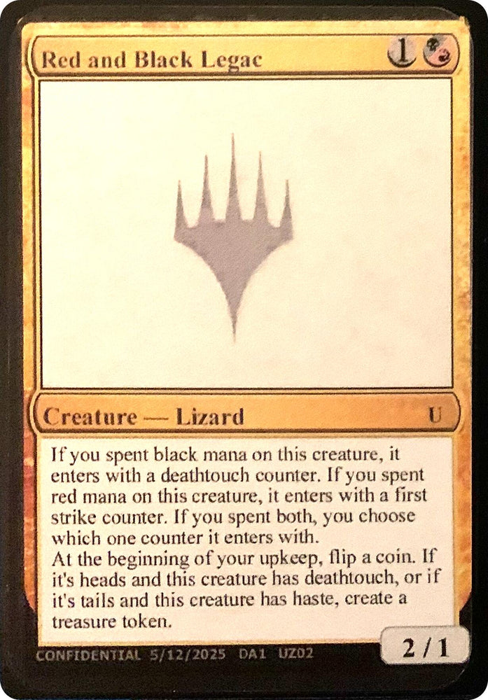 Red and Black Legac [Unknown Event] Magic: The Gathering