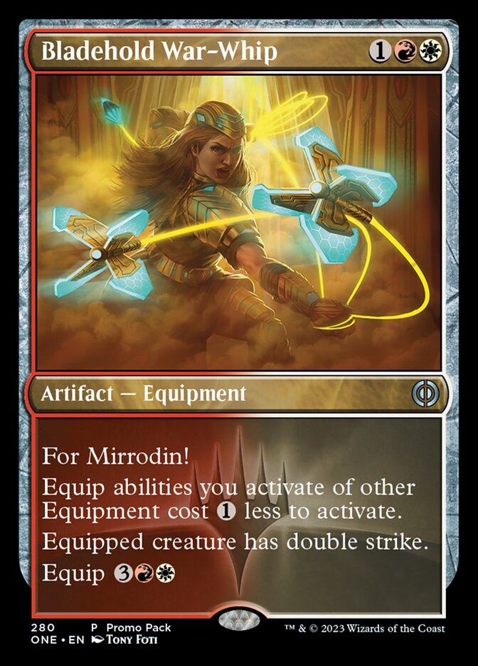 Bladehold War-Whip (Promo Pack) [Phyrexia: All Will Be One Promos] Magic: The Gathering