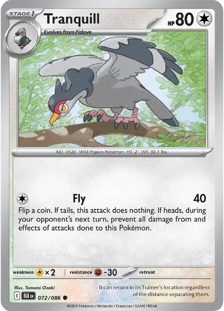 Tranquill (072/086) [Scarlet & Violet: Black Bolt] Pokémon