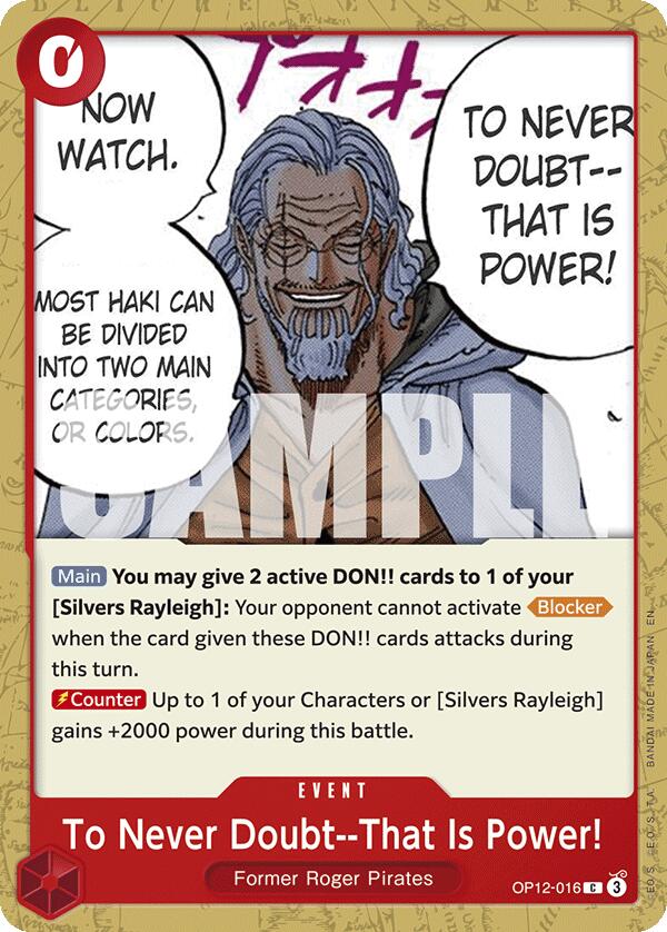 To Never Doubt--That Is Power! [Legacy of the Master] Bandai
