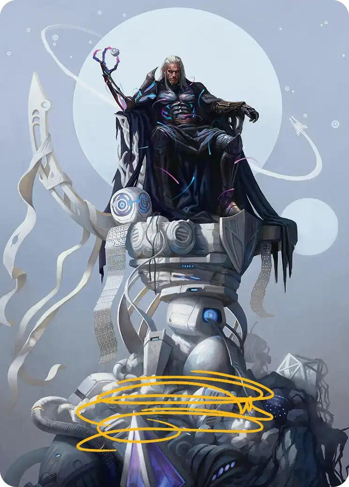 Tezzeret, Cruel Captain Art Card (35/54) (Gold-Stamped Signature) [Edge of Eternities Art Series] Magic: The Gathering