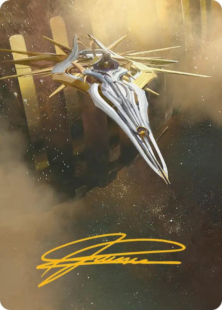 Dawnsire, Sunstar Dreadnought Art Card (Gold-Stamped Signature) [Edge of Eternities Art Series] Magic: The Gathering