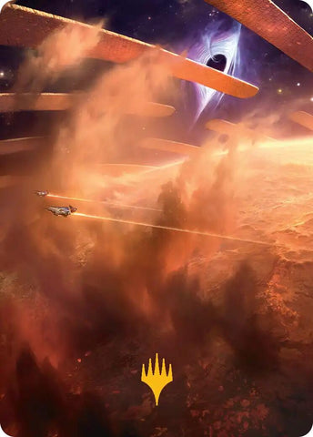 Adagia, Windswept Bastion Art Card (Gold-Stamped Planeswalker Symbol) [Edge of Eternities Art Series] Magic: The Gathering