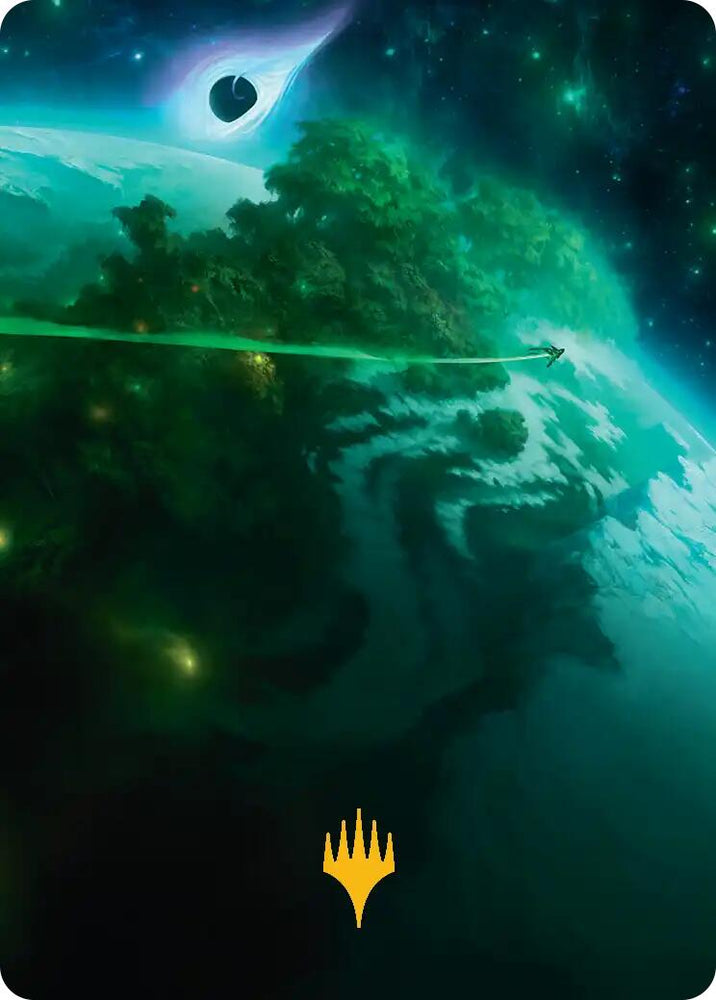 Evendo, Waking Haven Art Card (Gold-Stamped Planeswalker Symbol) [Edge of Eternities Art Series] Magic: The Gathering