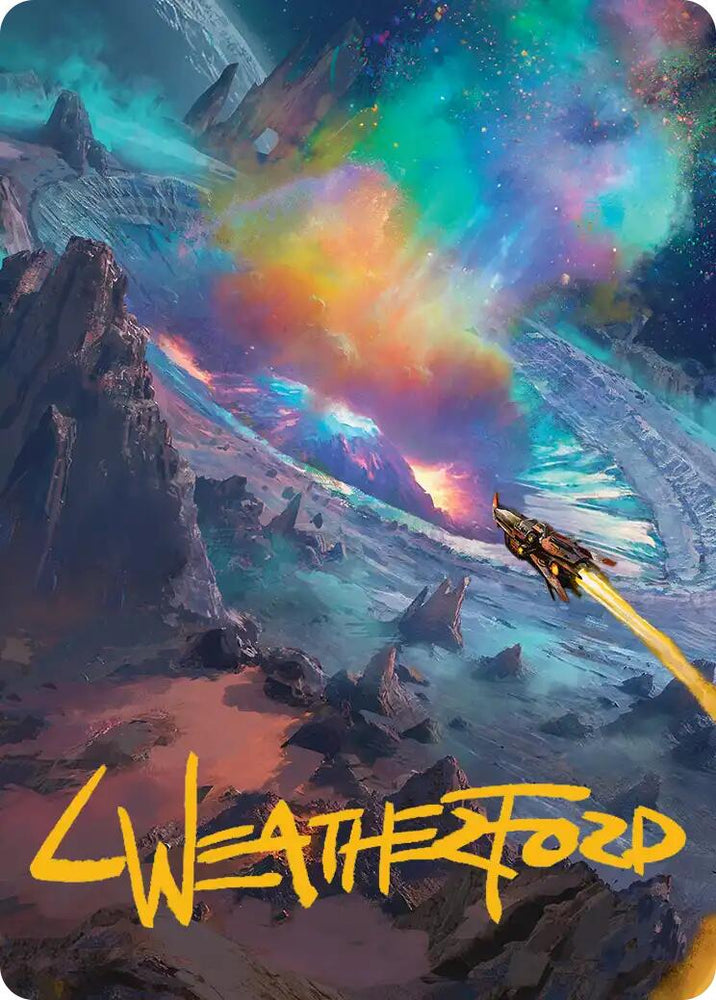 Meteor Crater Art Card (Gold-Stamped Signature) [Edge of Eternities Art Series] Magic: The Gathering