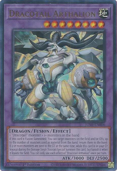 Dracotail Arthalion [JUSH-EN006] Ultra Rare Yu-Gi-Oh!