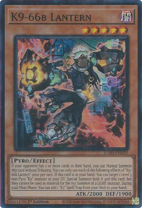 K9-66b Lantern [JUSH-EN033] Super Rare Yu-Gi-Oh!
