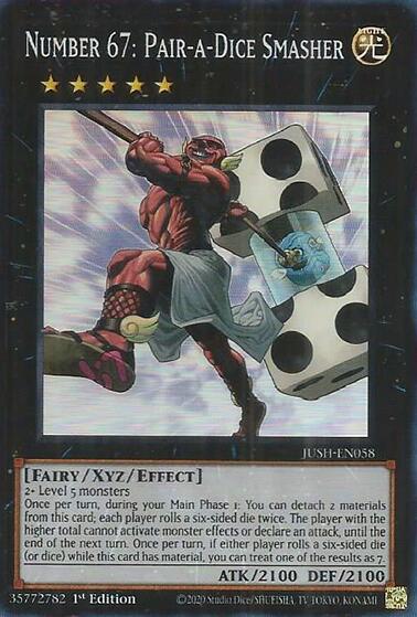 Number 67: Pair-a-Dice Smasher (Super Rare) [JUSH-EN058] Super Rare Yu-Gi-Oh!