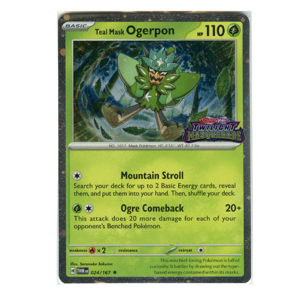 Teal Mask Ogerpon (024/167) (Twilight Masquerade Stamp) [Scarlet & Violet: Twilight Masquerade] Pokémon