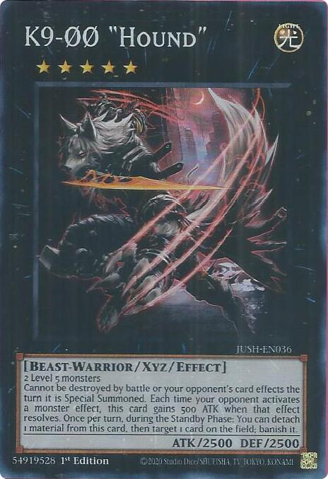 K9-00 "Hound" (Super Rare) [JUSH-EN036] Super Rare Yu-Gi-Oh!