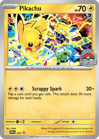 Pikachu (225) (World Championship 2025) [Scarlet & Violet: Black Star Promos] Pokémon