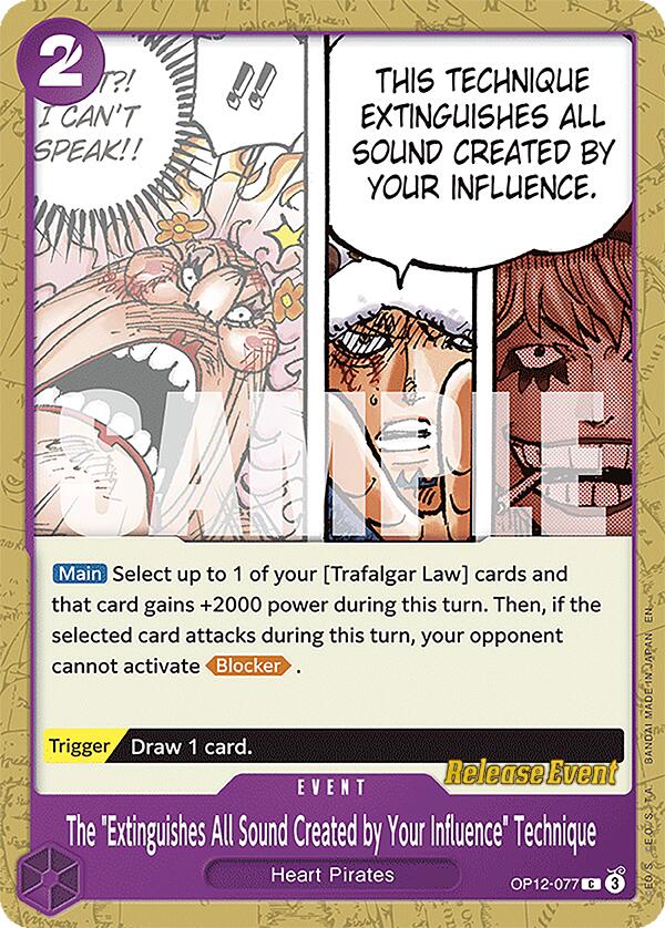 The "Extinguishes All Sound Created by Your Influence" Technique [Legacy of the Master Release Event Cards] Bandai