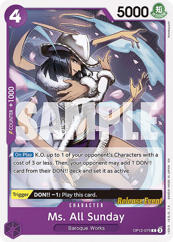 Ms. All Sunday [Legacy of the Master Release Event Cards] Bandai
