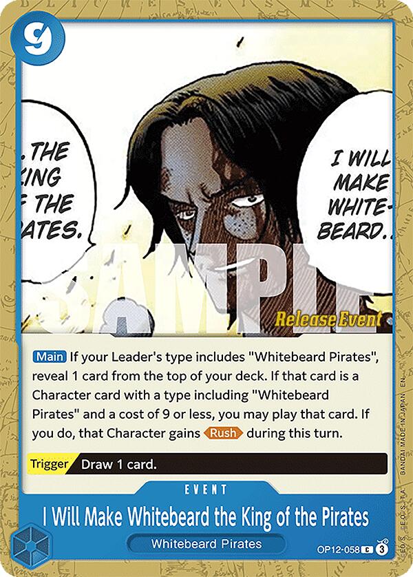 I Will Make Whitebeard the King of the Pirates [Legacy of the Master Release Event Cards] Bandai