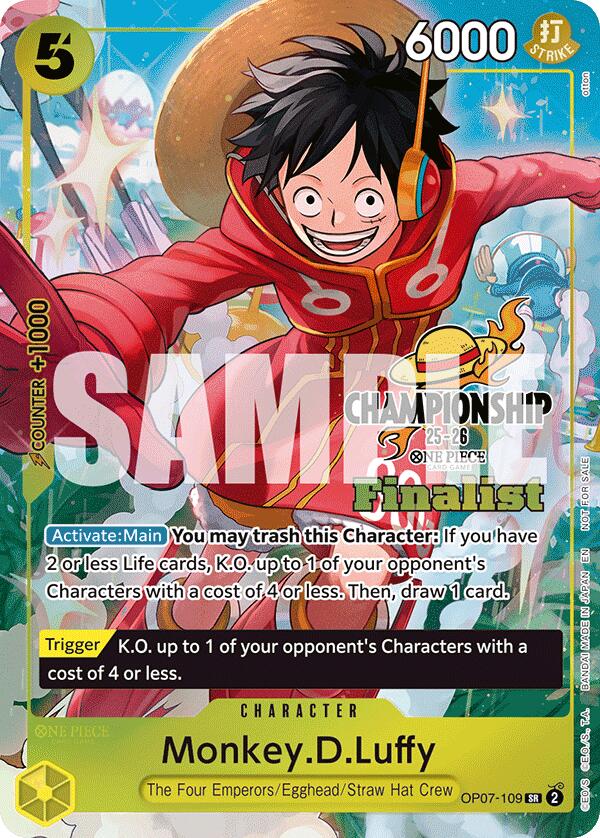 Monkey.D.Luffy (CS 25-26 Finalist Card Set 1) [One Piece Promotion Cards] Bandai