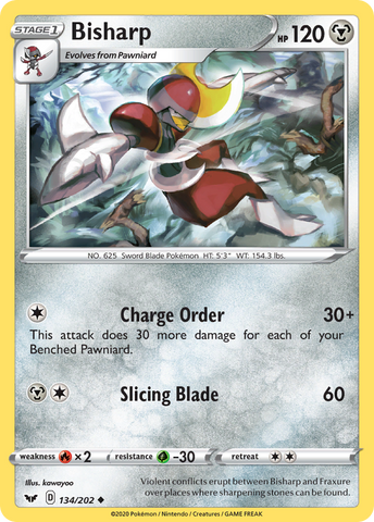 Bisharp (134/202) [Sword & Shield: Base Set] Pokémon