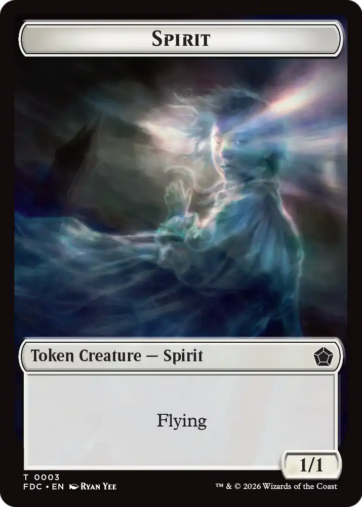 Angel (0002) // Spirit Double-Sided Token [Foundations Commander Tokens] Magic: The Gathering
