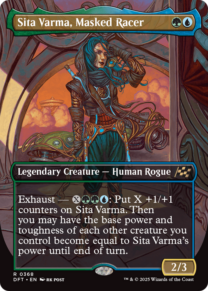 Sita Varma, Masked Racer (Borderless) [Aetherdrift] Magic: The Gathering