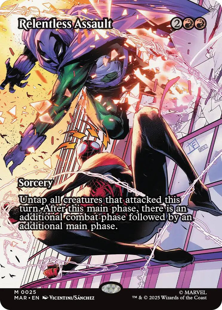Relentless Assault (Borderless) [Marvel Universe: Eternal-Legal] Magic: The Gathering