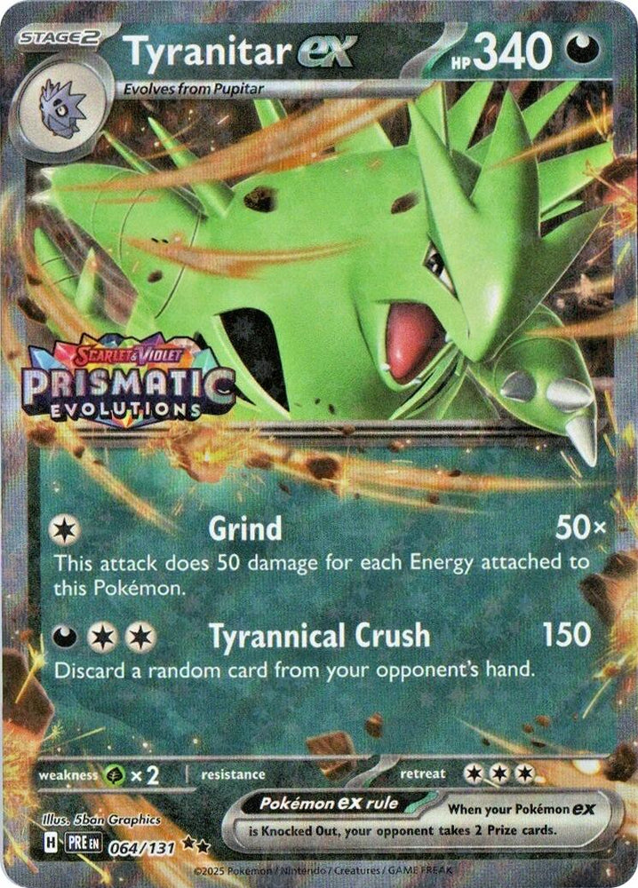 Tyranitar ex (064/131) (Prismatic Evolutions Stamp) [Miscellaneous Cards] Pokémon