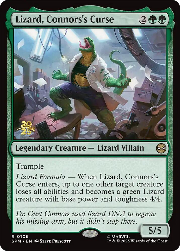 Lizard, Connors's Curse [Marvel's Spider-Man Prerelease Promos] Magic: The Gathering