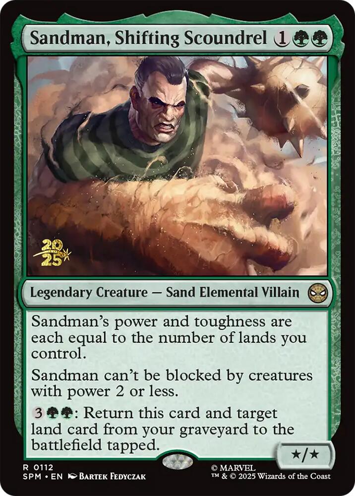 Sandman, Shifting Scoundrel [Marvel's Spider-Man Prerelease Promos] Magic: The Gathering