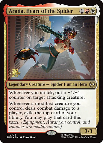 Arana, Heart of the Spider [Marvel's Spider-Man Prerelease Promos] Magic: The Gathering
