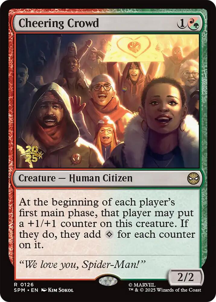 Cheering Crowd [Marvel's Spider-Man Prerelease Promos] Magic: The Gathering