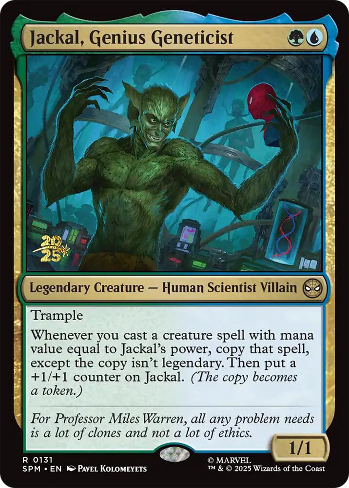 Jackal, Genius Geneticist [Marvel's Spider-Man Prerelease Promos] Magic: The Gathering