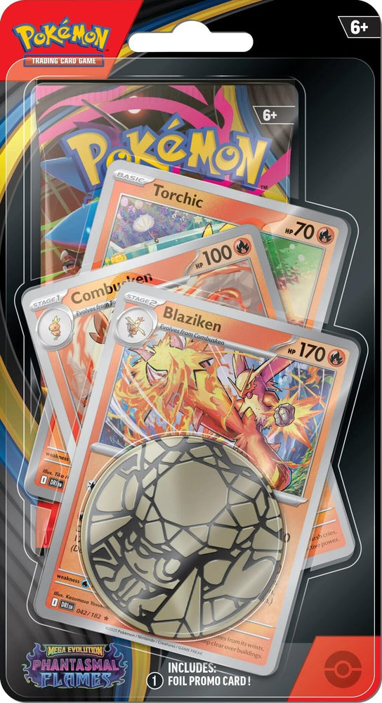 Mega Evolution: Phantasmal Flames - Premium Checklane Blister (Blaziken) Pokémon