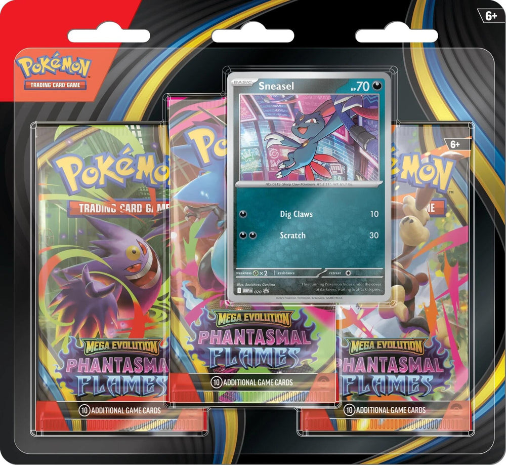 Mega Evolution: Phantasmal Flames - 3 Pack Blister (Sneasel) Pokémon