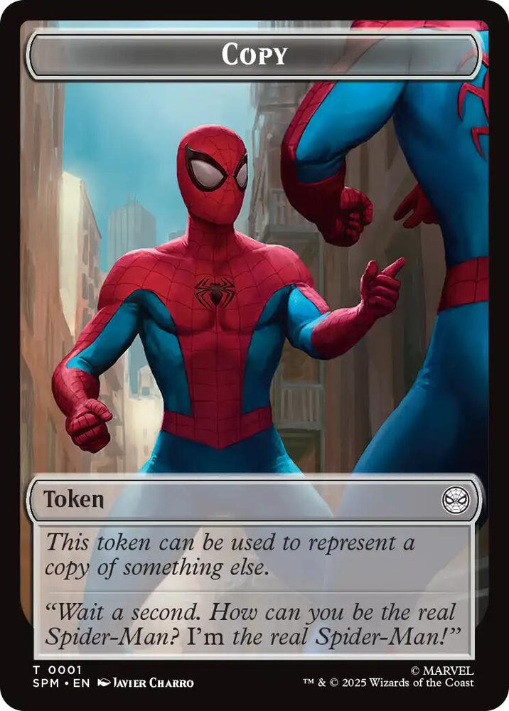 Copy // Human Citizen Double-Sided Token [Marvel's Spider-Man Tokens] Magic: The Gathering
