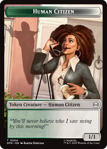 Human Citizen // Treasure Double-Sided Token [Marvel's Spider-Man Tokens] Magic: The Gathering