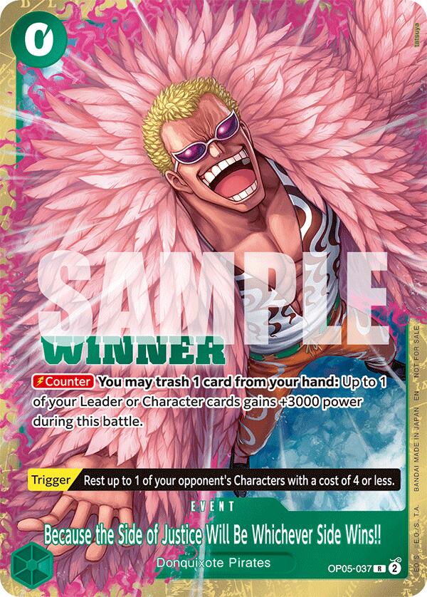 Because the Side of Justice Will Be Whichever Side Wins!! (Winner Pack 2025 Vol. 4) [One Piece Promotion Cards] Bandai