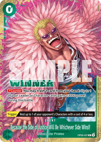 Because the Side of Justice Will Be Whichever Side Wins!! (Winner Pack 2025 Vol. 4) [One Piece Promotion Cards] Bandai
