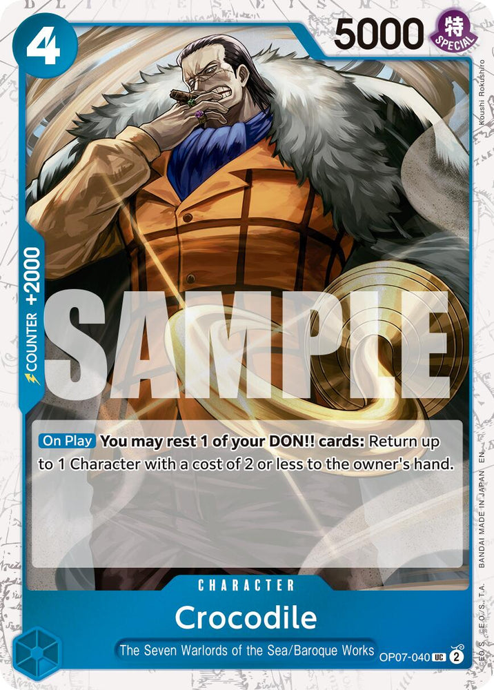 Crocodile (OP07-040) (Pirate Foil) [Premium Booster -The Best- Vol. 2] Bandai