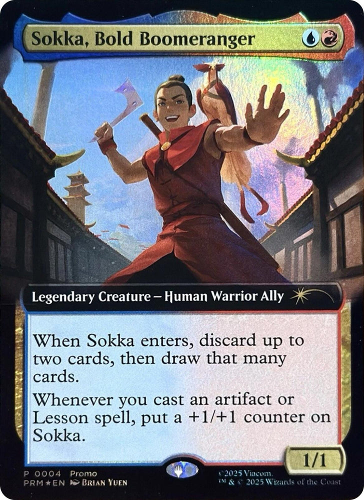 Sokka, Bold Boomeranger (Extended Art) [Media Promos] Magic: The Gathering
