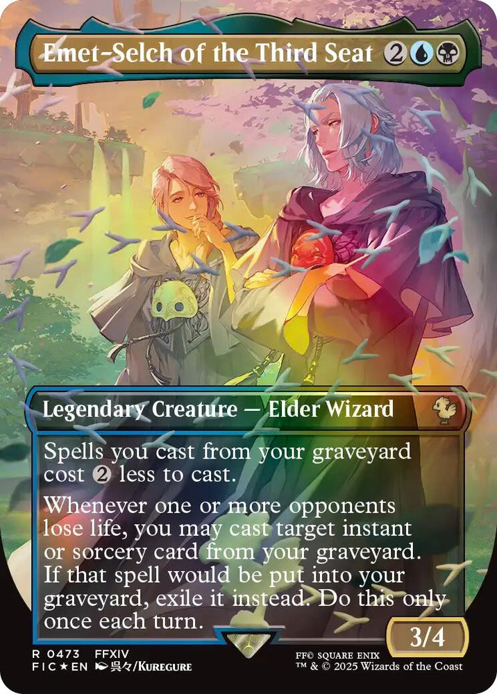 Emet-Selch of the Third Seat (Borderless) (Chocobo Track Foil) [FINAL FANTASY Commander] Magic: The Gathering